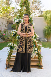 Alishba Kashif - ZARMINA - Black - R.Silk - 4 Piece